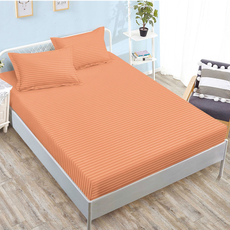 Cearceafuri de pat - cu elastic - Husa damasc policoton universala, pentru saltea de 160x200cm / 180x200cm, cu doua fete de perna