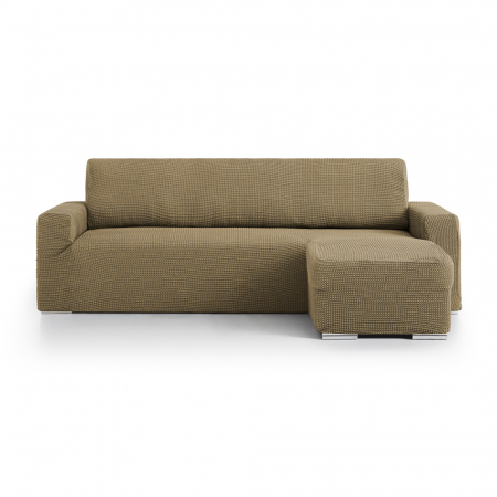 Huse canapele - Husa elastica canapea cu sezlong, brat scurt, Belmarti, Milos, Beige