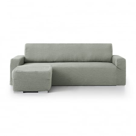 Huse coltar - Husa elastica canapea cu sezlong, brat scurt, Belmarti, Milos, Gri deschis