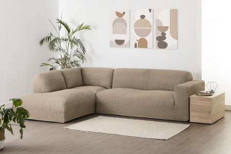 Husa elastica coltar cu sezlong, Belmarti, Milos, Beige [3]