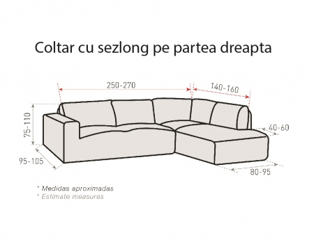 Husa elastica coltar cu sezlong, Belmarti, Milos, Gri deschis [1]
