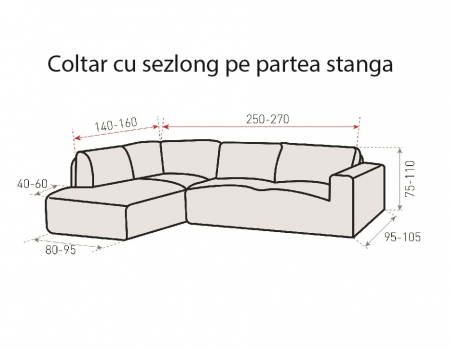 Husa elastica coltar cu sezlong, Belmarti, Milos, Gri deschis [1]