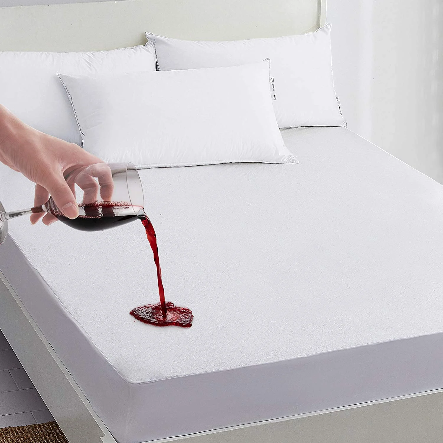 Produse Horeca - Husa frotir bumbac 100% impermeabila - cu inaltimea saltea 25cm - Marime: 90cm x 200cm
