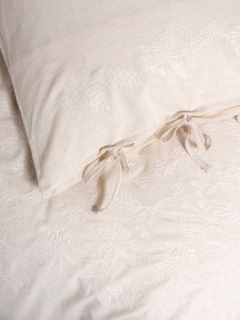 Lenjerie de pat brodata, 6 piese, bumbac si in, Cotton Box, Kivora [3]