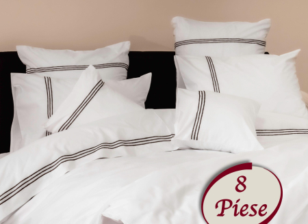 Lenjerii de pat albe - LENJERIE DE PAT BUMBAC 100% 8 PIESE (8PCS10)