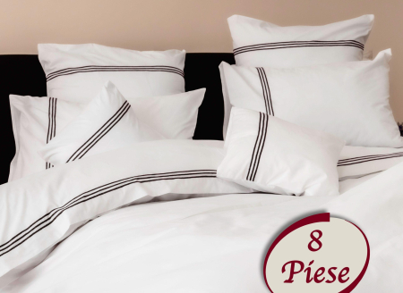 Lenjerii de pat albe - LENJERIE DE PAT BUMBAC 100% 8 PIESE (8PCS13)