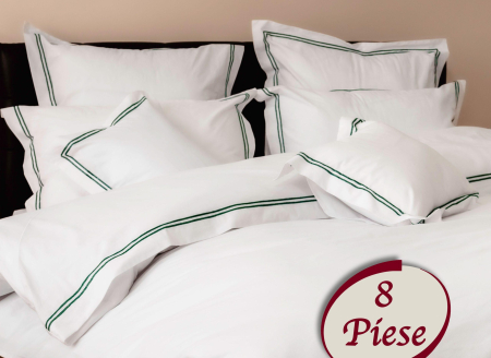Lenjerii de pat albe - LENJERIE DE PAT BUMBAC 100% 8 PIESE (8PCS14)