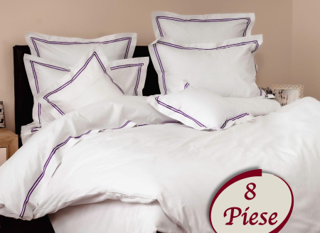 Lenjerii de pat albe - LENJERIE DE PAT BUMBAC 100% 8 PIESE (8PCS3)