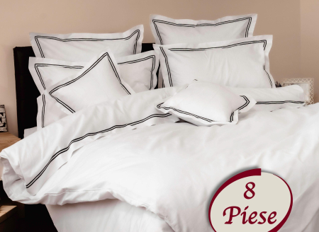 Lenjerii de pat albe - LENJERIE DE PAT BUMBAC 100% 8 PIESE (8PCS4)