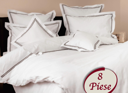 Lenjerii de pat albe - LENJERIE DE PAT BUMBAC 100% 8 PIESE (8PCS6)