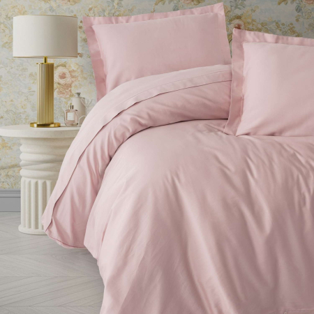 Lenjerii bumbac satin Premium - Lenjerie de pat bumbac satinat premium, bumbac 100%, Cotton Box, Elegant - Powder