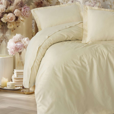Lenjerii bumbac satin Premium - Lenjerie de pat bumbac satinat premium, bumbac 100%, Cotton Box, Elegant - Beige