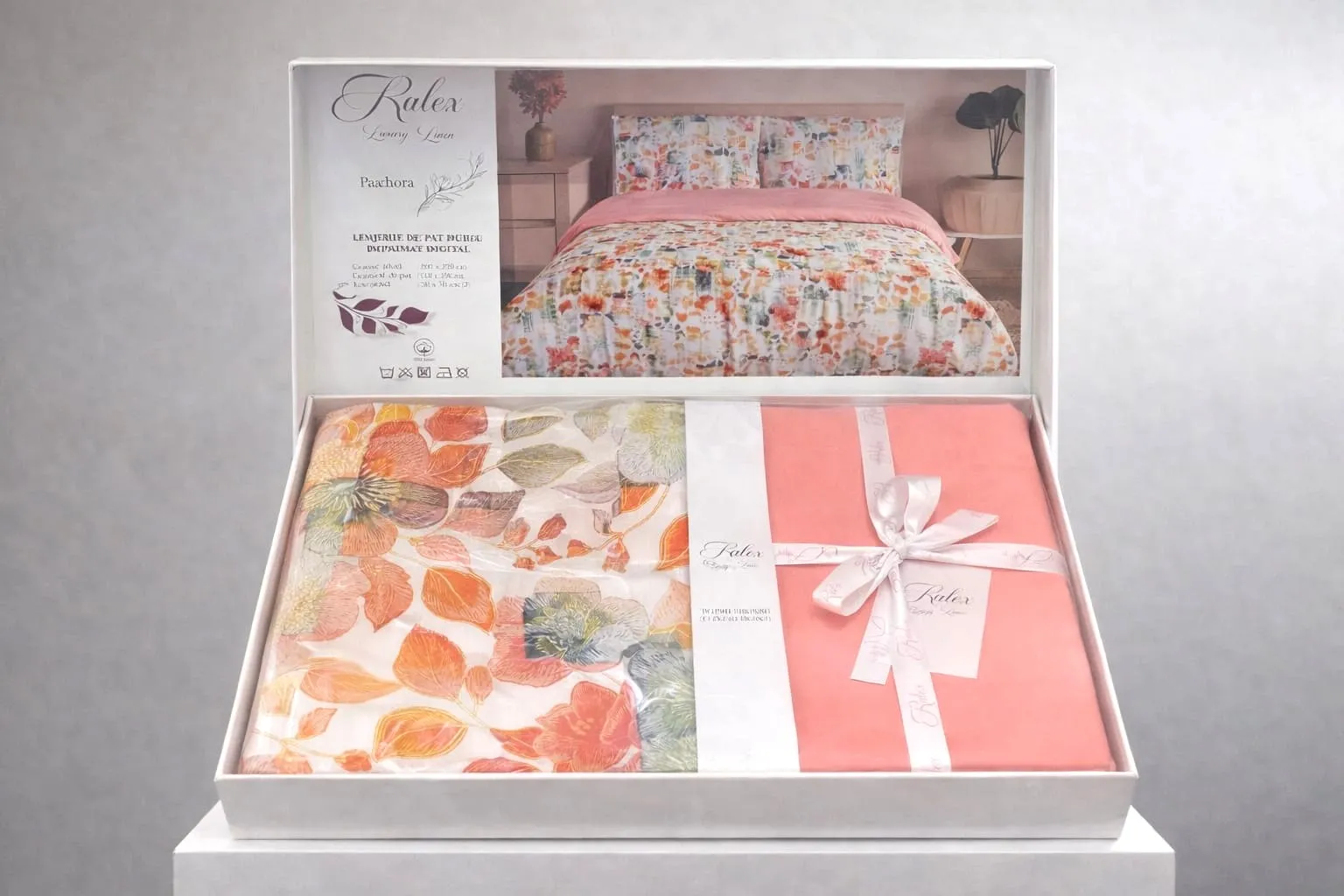 Lenjerie de pat Cotton Pro 100% bumbac - imprimare digitala (Peachora) - Marime: King size [3]