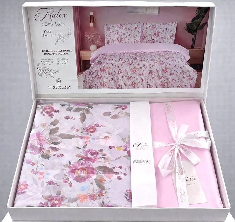 Lenjerie de pat Cotton Pro 100% bumbac - imprimare digitala (Rose Harmony) - Marime: King size [4]
