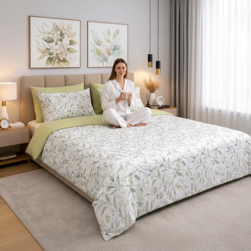 Lenjerii de pat - Lenjerie de pat Cotton Pro 100% bumbac - imprimare digitala (Safe Sage Story) - Marime: King size