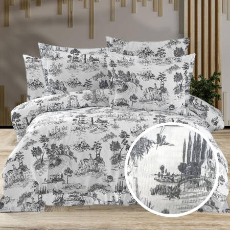 Pucioasa - LENJERIE DE PAT CREPONATA 100% BUMBAC (CREP20) - O persoana