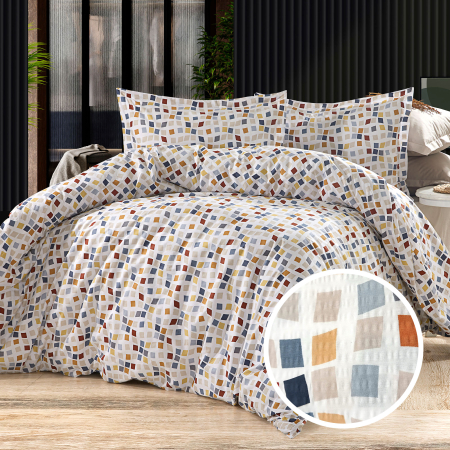 Pucioasa - LENJERIE DE PAT CREPONATA 100% BUMBAC (CREP41) - O persoana