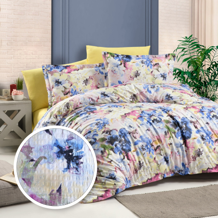 Pucioasa - LENJERIE DE PAT CREPONATA 100% BUMBAC (CREP44) - O persoana