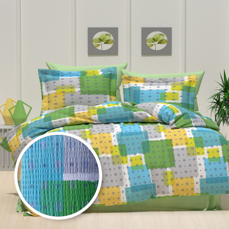 Pucioasa - LENJERIE DE PAT CREPONATA 100% BUMBAC (CREP45) - Doua persoane