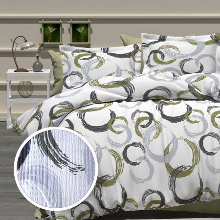 Pucioasa - LENJERIE DE PAT CREPONATA 100% BUMBAC (CREP47) - O persoana