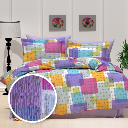 Lenjerii de pat - LENJERIE DE PAT CREPONATA 100% BUMBAC (CREP48) - Marime:: O persoana