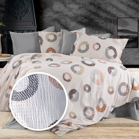 Pucioasa - LENJERIE DE PAT CREPONATA 100% BUMBAC (CREP51) - O persoana