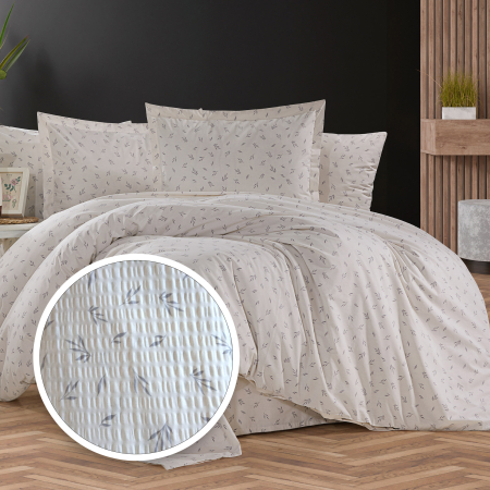 Pucioasa - LENJERIE DE PAT CREPONATA 100% BUMBAC (CREP53) - Doua persoane