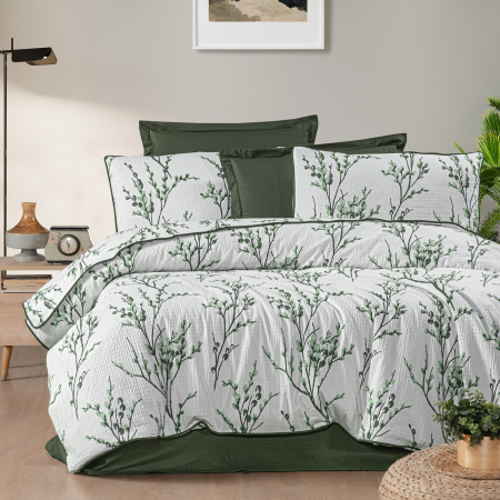 Pucioasa - LENJERIE DE PAT CREPONATA 100% BUMBAC (CREP55) - Doua persoane