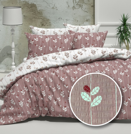 Lenjerii de pat - LENJERIE DE PAT CREPONATA 100% BUMBAC (CREP61) - Marime:: O persoana