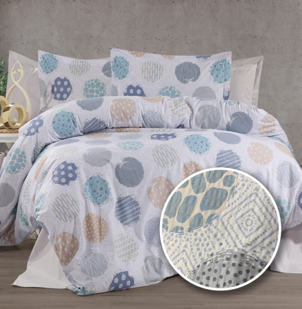 Lenjerii de pat - LENJERIE DE PAT CREPONATA 100% BUMBAC (CREP63) - Marime:: O persoana