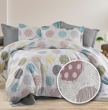 Lenjerii de pat - LENJERIE DE PAT CREPONATA 100% BUMBAC (CREP64) - Marime:: O persoana