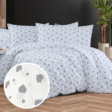 Pucioasa - LENJERIE DE PAT CREPONATA 100% BUMBAC (CREP7) - O persoana