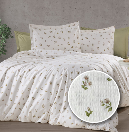 Lenjerii de pat - LENJERIE DE PAT CREPONATA 100% BUMBAC (CREP70) - Marime:: O persoana