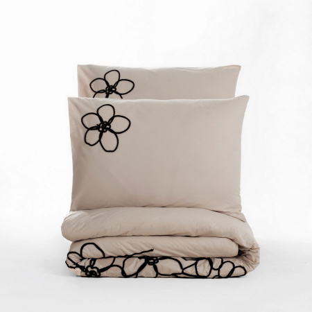 Lenjerie de pat cu broderie, 6 piese, bumbac 100%, Cotton Box, Panos - Brown [3]