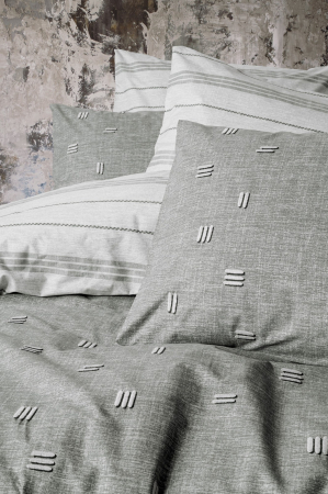 Lenjerie de pat cu broderie, 6 piese, bumbac 100%, Cotton Box, Patara - Grey [1]