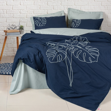 Lenjerii bumbac ranforce - XXL - Lenjerie de pat cu broderie, 6 piese, bumbac 100%, Cotton Box, Silva - Mint