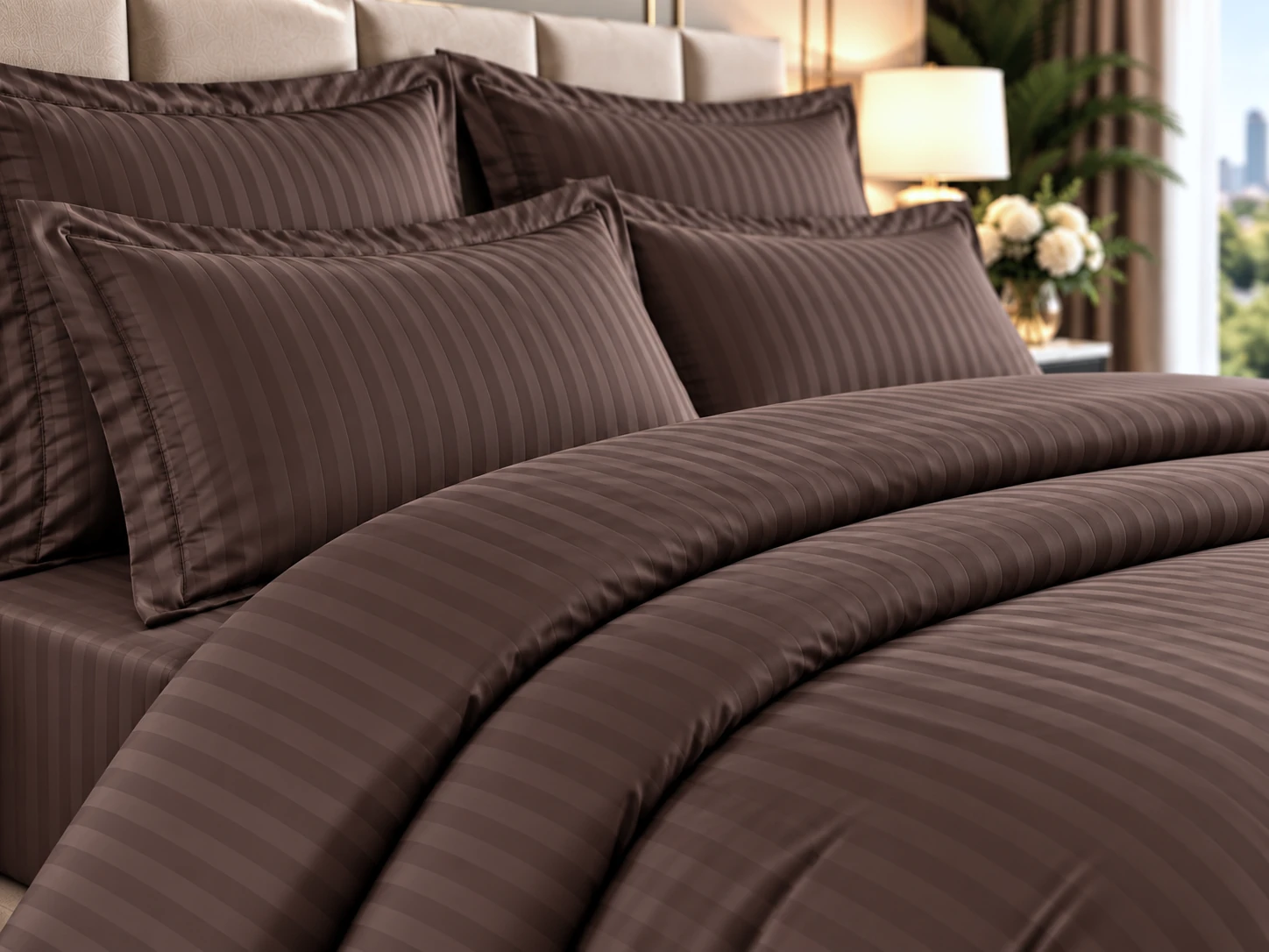 Lenjerie de pat Damasc HORECA - VENGHE - dunga 1cm - Marime: king size [2]