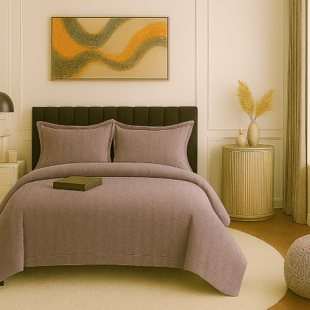 Pucioasa - Lenjerie de pat damasc policoton XXL (GRI-CAPUCCINO)