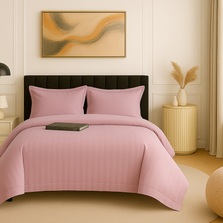 Pucioasa - Lenjerie de pat damasc policoton XXL (ROZ-MOV)