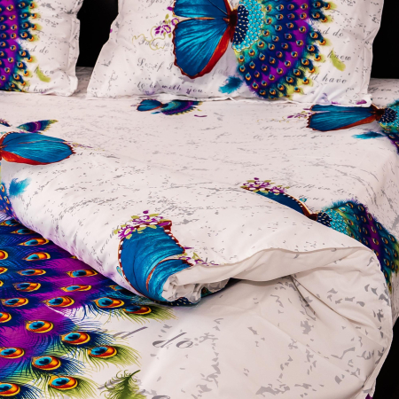 Lenjerie de pat digital print 3D (BUTTERFLY PEACOCK) [2]