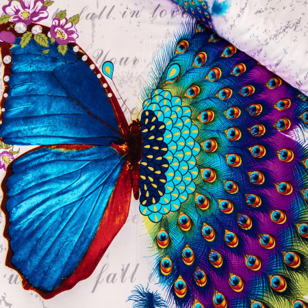 Lenjerie de pat digital print 3D (BUTTERFLY PEACOCK) [1]