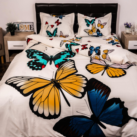 Pucioasa - Lenjerie de pat digital print 3D (BUTTERFLYES)