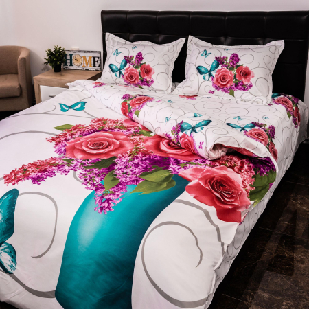 Lenjerie de pat digital print 3D (LILIAC FLOWERS) [3]