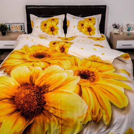 Pucioasa - Lenjerie de pat digital print 3D (YELLOW FLOWER)