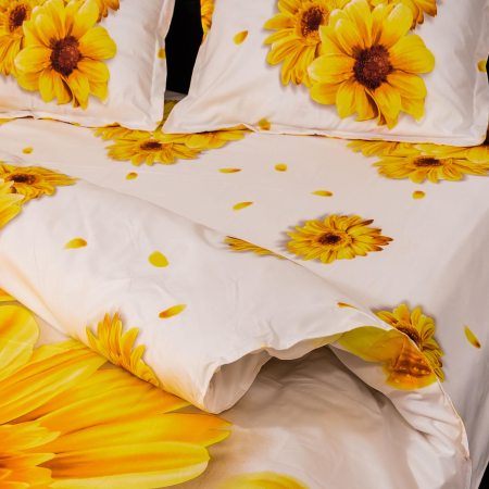 Lenjerie de pat digital print 3D (YELLOW FLOWER) [2]