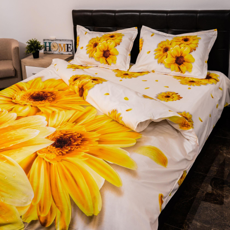 Lenjerie de pat digital print 3D (YELLOW FLOWER) [3]