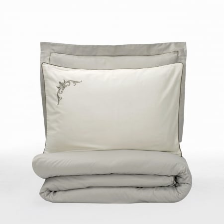 Lenjerie de pat Elite satin  brodată, 6 piese, bumbac 100%, Cotton Box, Teresa - Beige [2]