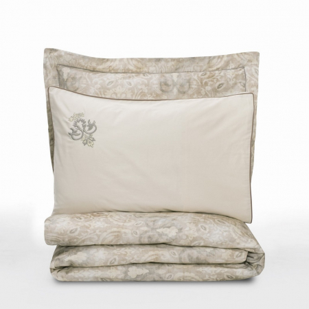 Lenjerie de pat Elite satin  brodată, 6 piese, bumbac 100%, Cotton Box, Beatrix - Beige [3]