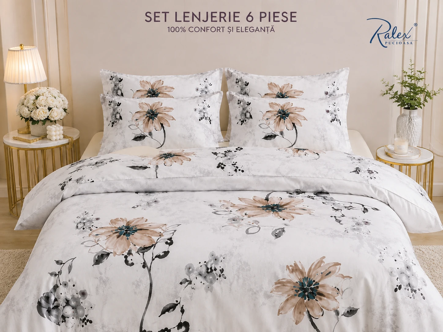 Lenjerie de pat Finet 6 piese cu cearsaf [0]