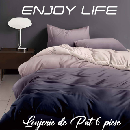 Pucioasa - Lenjerie de pat Finet "Enjoy Life" - - 6 piese - cearsaf pat